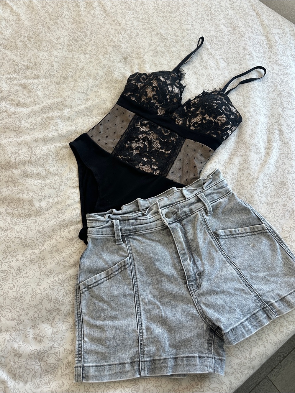 Black Lace Bodysuit Tank Top - Women